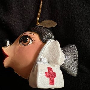 Glittery Kissing Nurse Fish Ornament